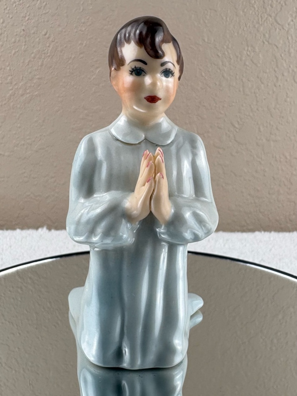 Vintage Lee Wollard Porcelain Praying Boy Named Tim-Produced Between 1946 & 1951